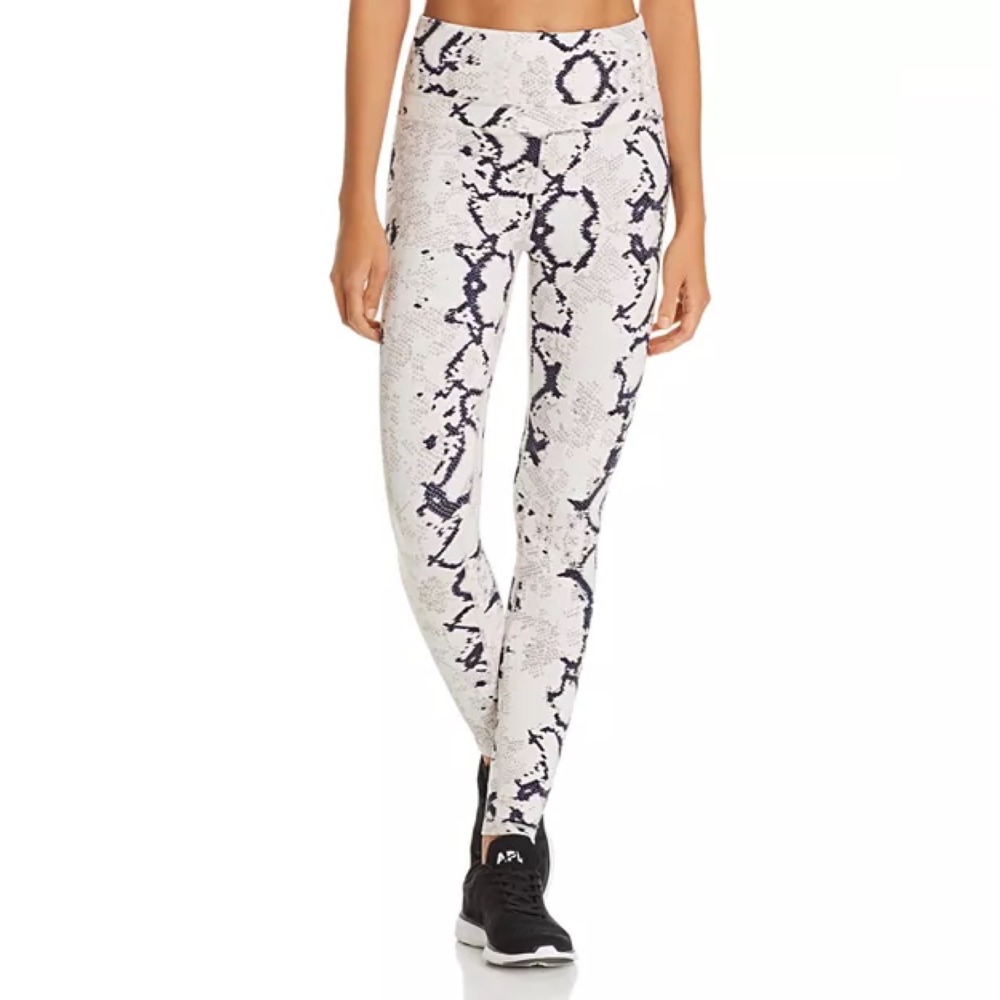Varley Beige Snake Print Biona Leggings Size Small